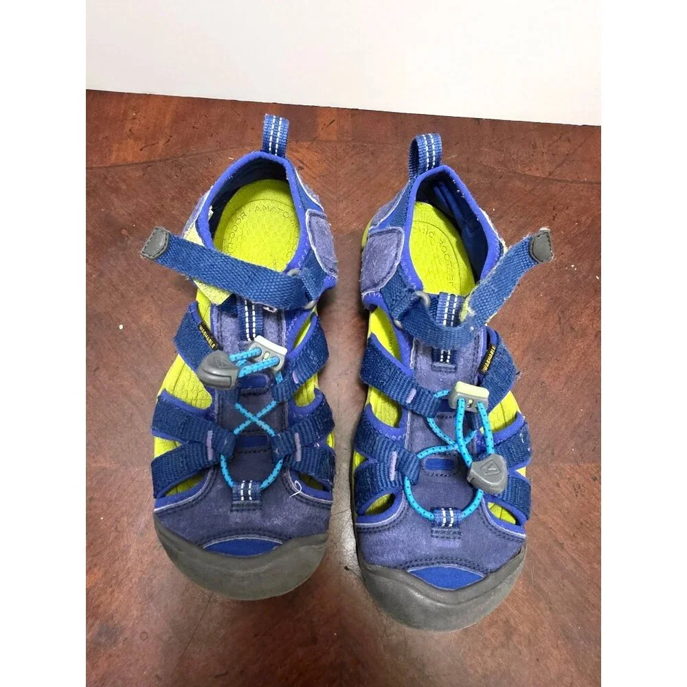 KEEN Kids Sea camp II CNX Waterproof Sport Sandals‎ Navy Blue & Yellow Size 2